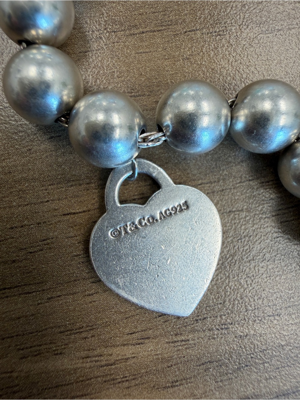 Tiffany & Co. Silver Heart Tag Bead Bracelet - Picture 3 of 4